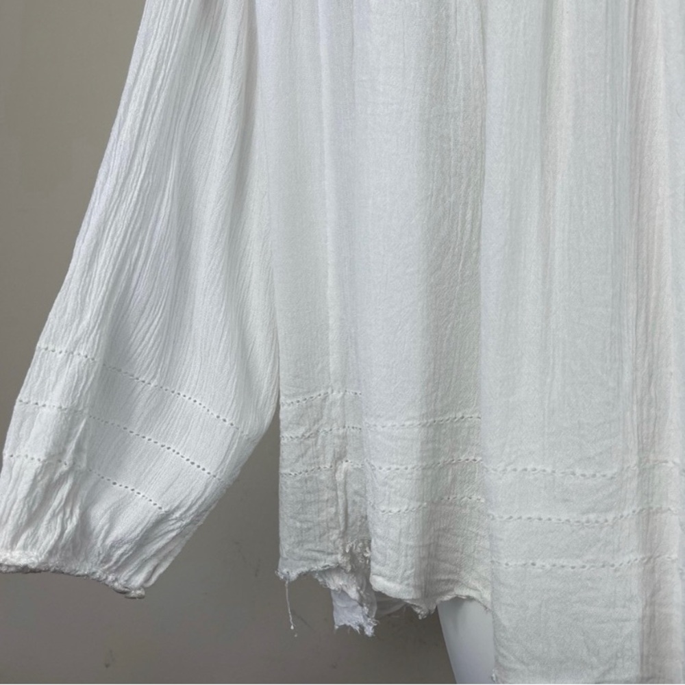 Free People one crochet peasant swing bohemian blouse top - Picture 7 of 9
